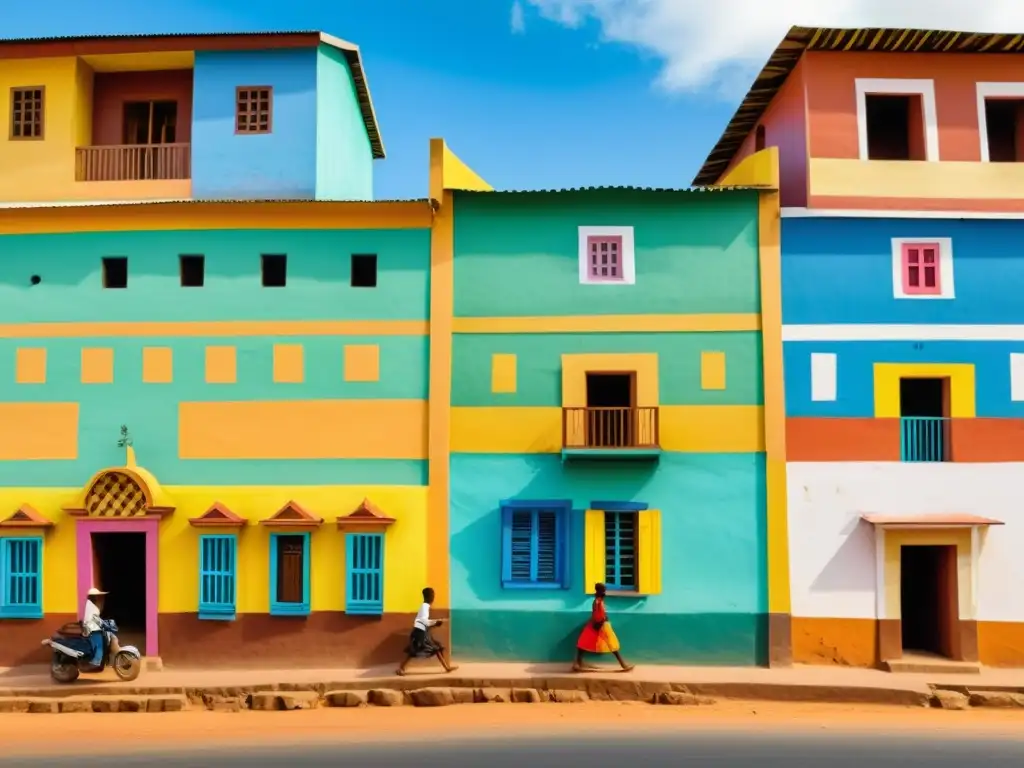 Arte callejero vibrante en Madagascar: escenas coloridas y emotivas Artistas malgaches crean un vibrante mural callejero, reflejando la energía y la paleta cromática de Madagascar