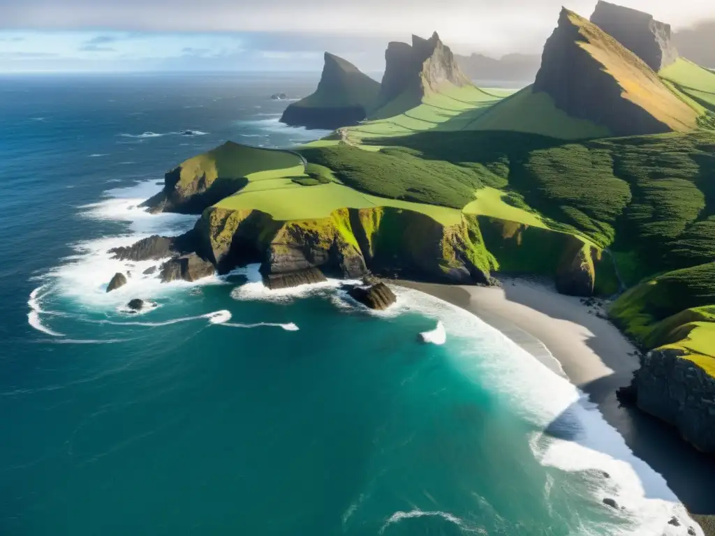 Costa Subantártica: Naturaleza salvaje y majestuosa Expediciones virtuales islas subantárticas: Costa escarpada, aguas cristalinas, acantilados imponentes y vida salvaje en un paisaje impresionante