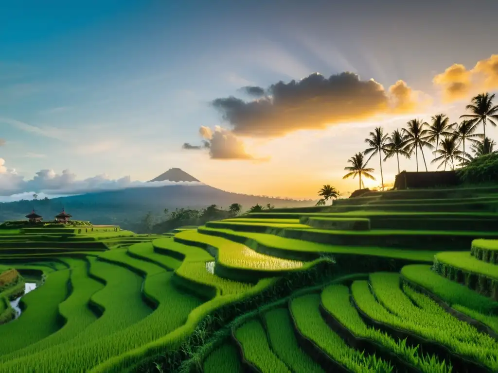 Atardecer mágico en Bali: fotógrafos capturan la belleza natural Fotógrafos capturando el atardecer sobre un arrozal en Bali