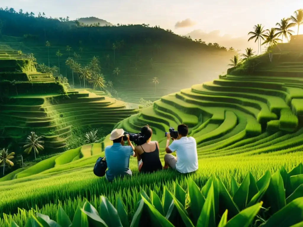 Amantes de la fotografía capturando el amanecer mágico en Bali Fotógrafos capturando la belleza de Bali al amanecer