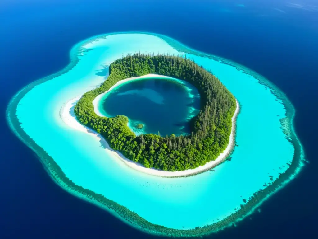 Ecosistemas vírgenes del Pacífico Norte: belleza natural y biodiversidad Imagen aérea de ecosistemas exuberantes en islas del Pacífico Norte, destacando la diversidad de flora y fauna