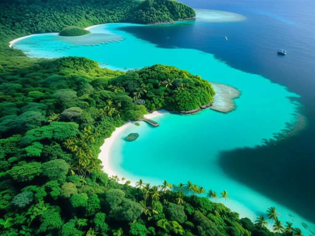 Paraíso tropical: ecosistema vibrante y biodiverso Imagen de un exuberante ecosistema insular, con diversidad de especies