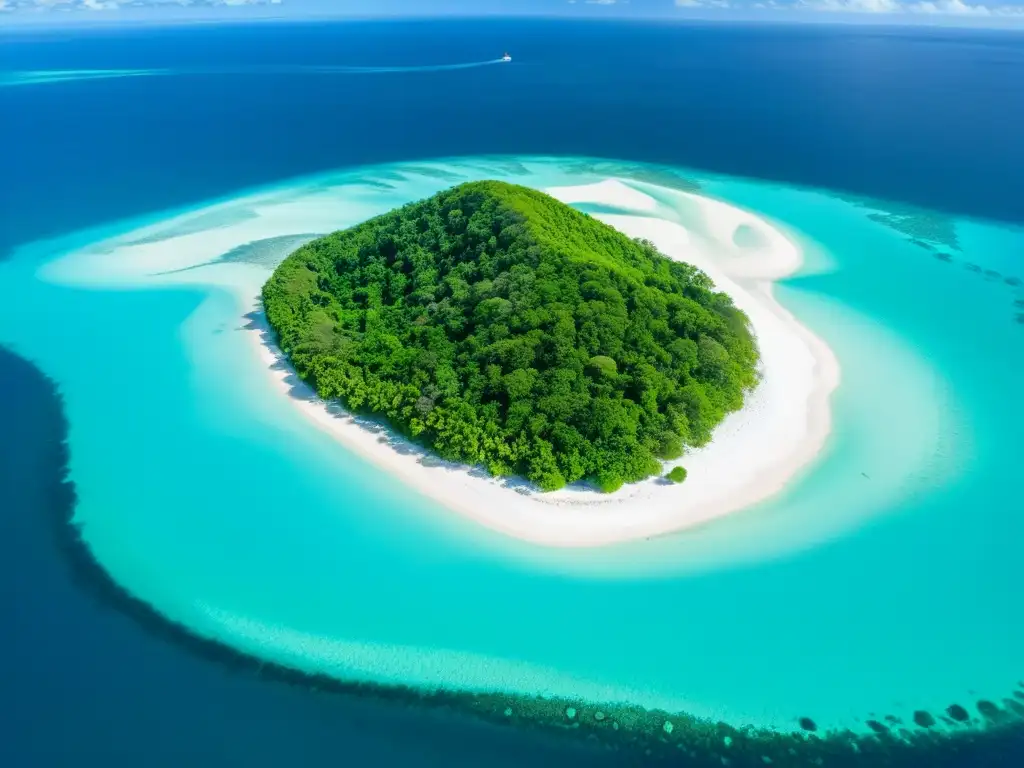 Paraíso tropical: isla remota con aguas cristalinas y playas vírgenes Una isla remota de aguas turquesas, playas de arena blanca y exuberante vegetación