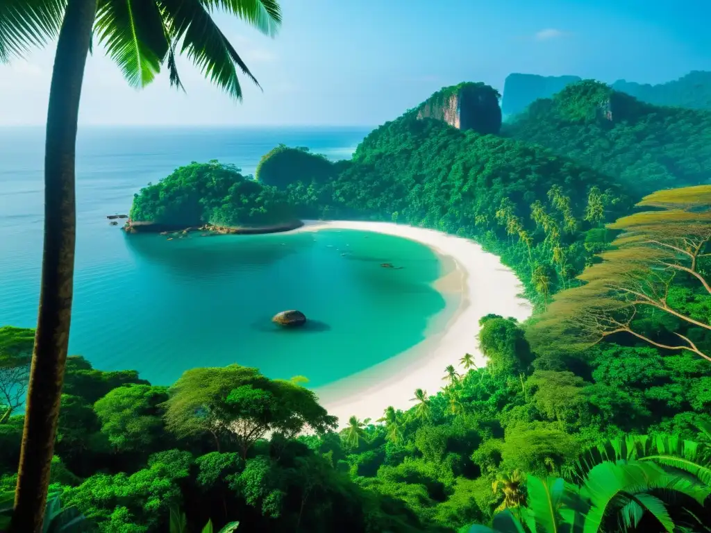 Selva exuberante y vida salvaje en la remota isla del Bay of Bengal Expedición a islas remotas Bahía Bengala: Selva exuberante, vida silvestre y playas vírgenes crean un paraíso tropical