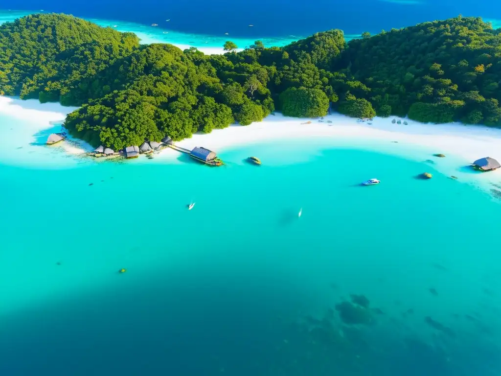 Paraíso tropical: A vista de pájaro de Koh Lipe, Tailandia Joyas del Mar de Andamán Tailandia: Vista aérea de la paradisíaca isla de Koh Lipe con aguas turquesas, playas de arena blanca y barcos de colores