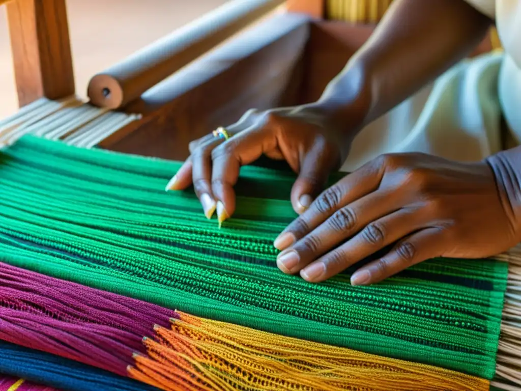 Tejeduría tradicional en Madagascar: manos expertas crean arte Manos expertas tejiendo artesanías inspiradas en la cultura de las islas lejanas de Madagascar