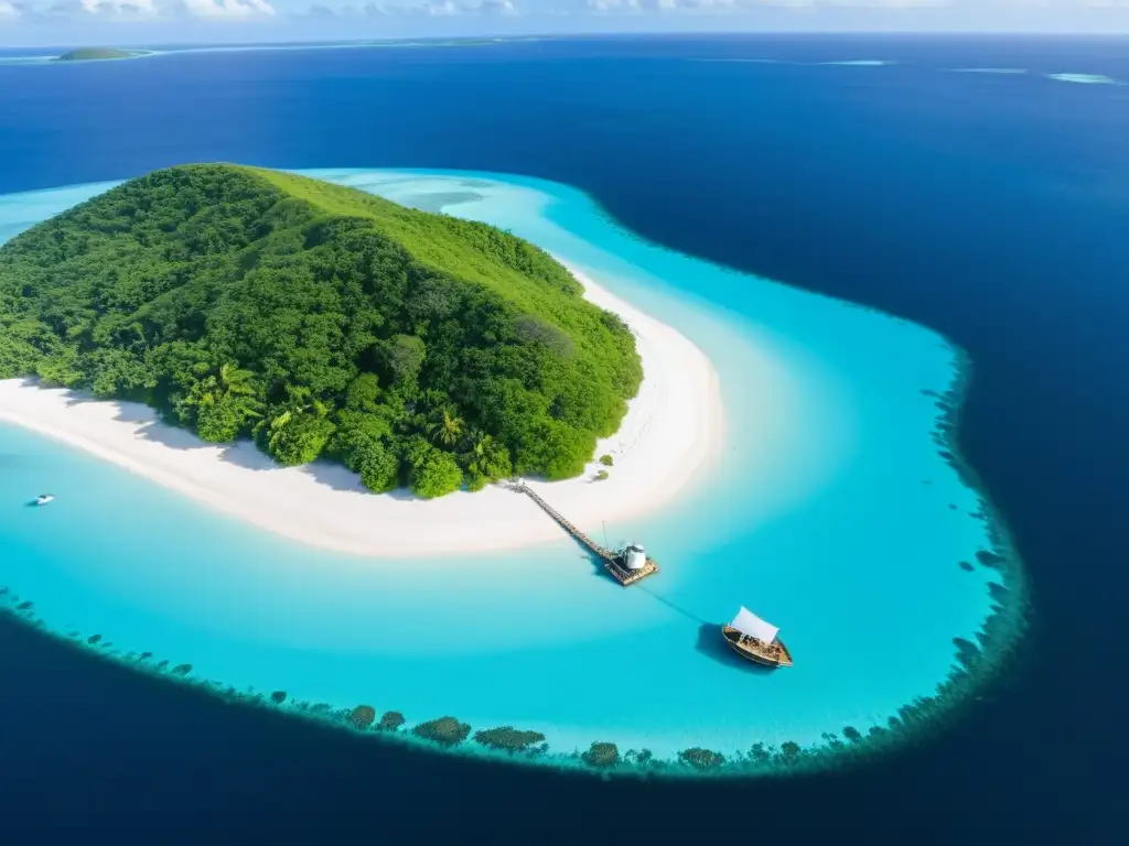 Conexión tecnológica en paraíso remoto: comunicación en isla virgen Personas estableciendo comunicaciones en una remota isla paradisíaca, resaltando la importancia de estar conectados en lugares apartados