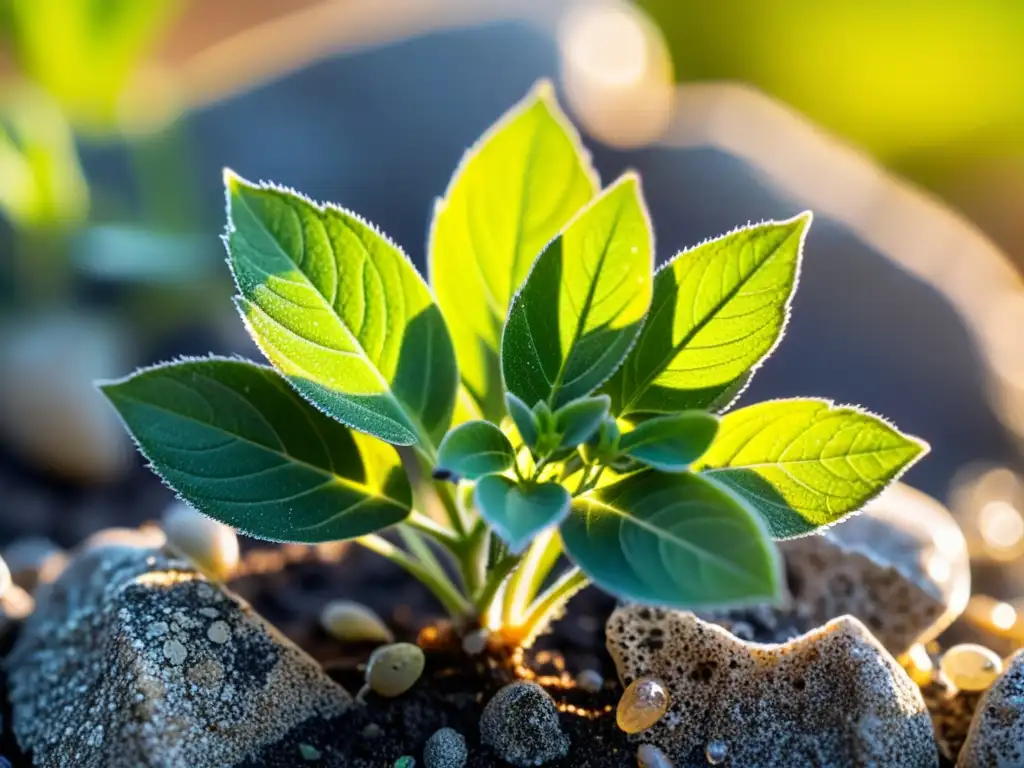 Thyme en Crete: Detalles Vibrantes y Naturaleza Antigua Planta de tomillo verde vibrante en la soleada isla de Creta, con detalles precisos y misterio de las especias islas remotas