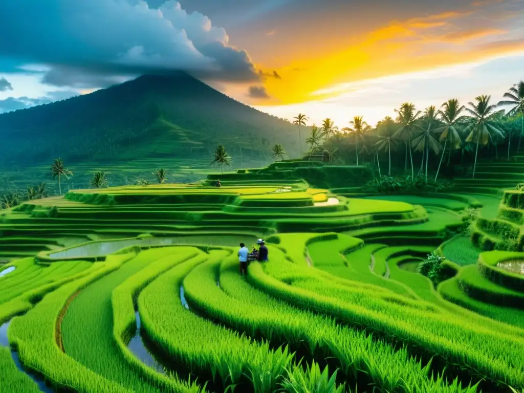 Atardecer dorado: fotógrafos capturan la belleza de los arrozales en Bali Retiros fotográficos en Bali: capturando la naturaleza y cultura en arrozales al atardecer