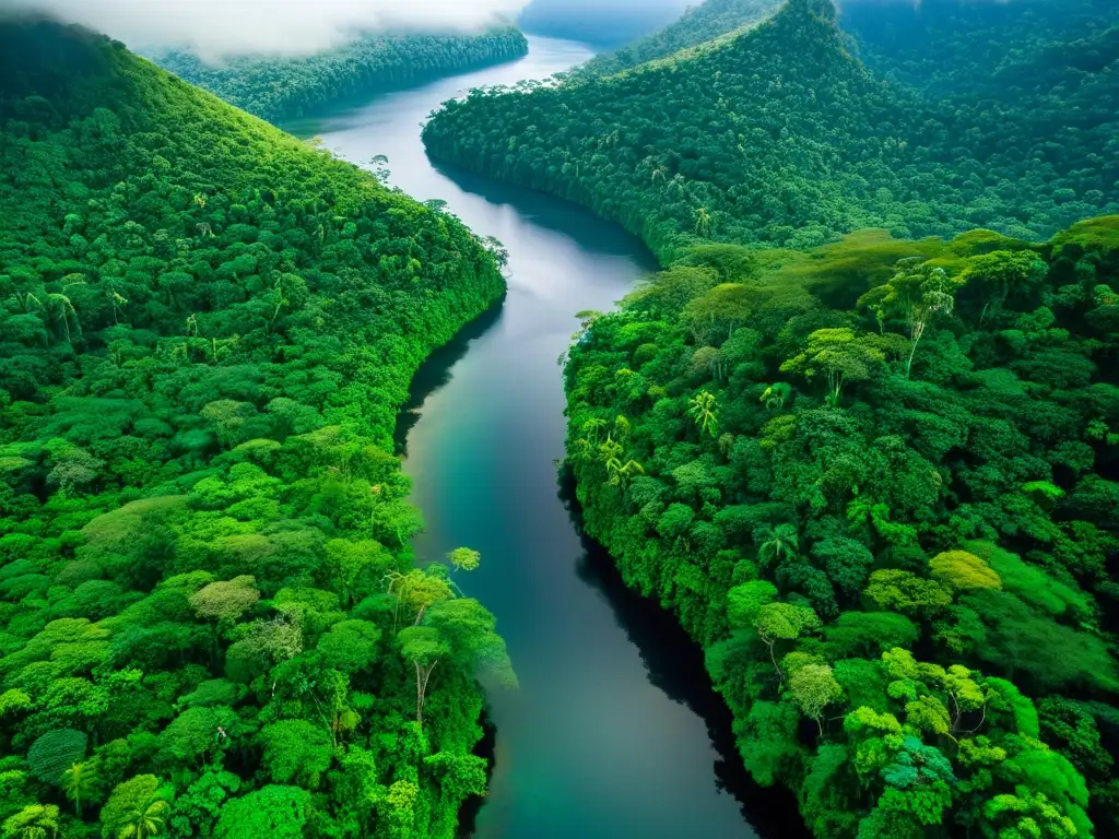 Selva exuberante y biodiversidad en Melanesia Biodiversidad en riesgo en Melanesia: exuberante selva pluvial, río cristalino y aves coloridas entre la exuberante vegetación