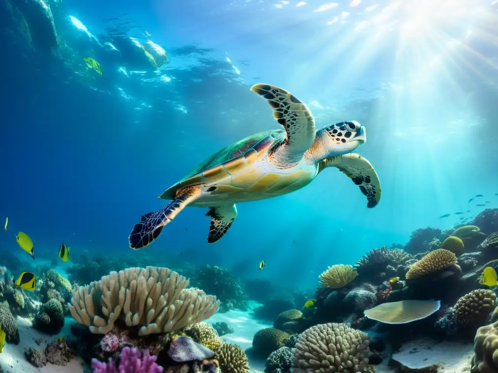 Maravilloso paisaje submarino con coral y vida marina Dormir rodeado de vida marina en un paisaje submarino sereno con arrecifes de coral coloridos y una variedad de vida marina nadando entre ellos