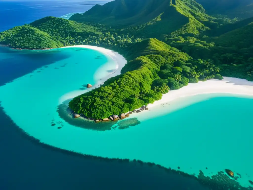 Seychelles: paraíso de aguas turquesa y montañas verdes Tropical paraíso en Islas Seychelles: aguas turquesas, montañas verdes y playas blancas, ideal para el turismo responsable
