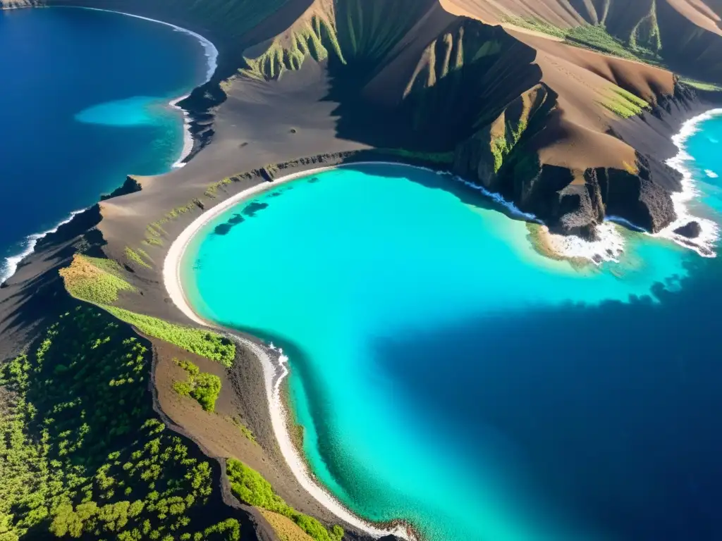 Ecosistemas frágiles de las Islas Canarias: un retrato aéreo impresionante Vista aérea impresionante de los paisajes diversos de las Islas Canarias, resaltando la necesidad de protección de hábitats para preservar su biodiversidad