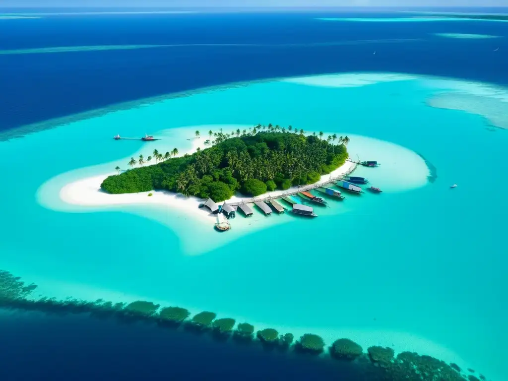 Aldeas pesqueras coloridas en Bangka Belitung: vista aérea impresionante Vista aérea impresionante de pueblos pesqueros tradicionales en las Islas Bangka Belitung, Indonesia