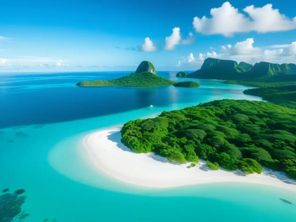 Paraíso remoto: isla virgen en 8k Vista impresionante de una isla remota, aguas cristalinas y vegetación exuberante